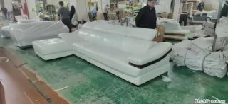 【大厂仿真皮沙发】实木框架，高回弹海绵45密度。全新包装，质量非常好，3.6米右贵妃 - 巴彦淖尔盟28生活网 bycem.28life.com